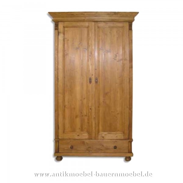 Kleiderschrank Holzschrank Wäscheschrank 2-Türen Gründerzeit