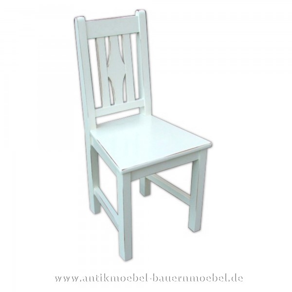 Stuhl Holzstuhl Küchenstuhl weiß Fichte Massivholz Landhausstil Lackiert Vollholz Artikel-Nr.: stl-17b-st-L