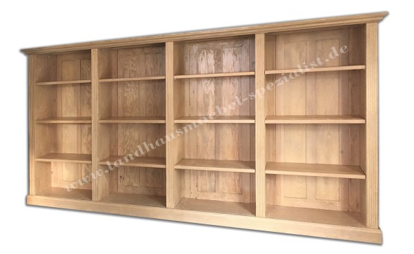Bücherregal Holzregal Büromöbel Pinie gebürstet Massivholz Zerlegbar Landhausstil Vollholz