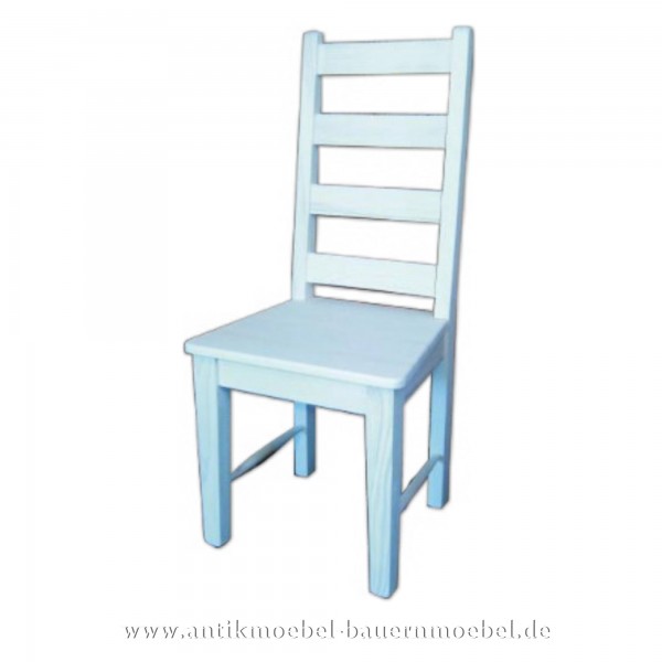 Stuhl Holzstuhl Küchenstuhl weiß Gerade Beine Massivholz Landhausstil hohe Rückenlehne