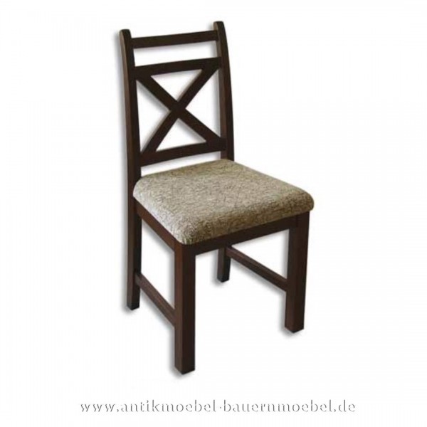 Stuhl Holzstühel Kreuzstuhl Buche Massivholz schwarz gebeitzt gepolstert Landhausstil Artikel-Nr.: stl-11-stp
