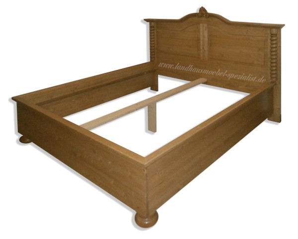 Bett Doppelbett Bettgestell 180x200 Massivholz Gründerzeit Landhausmöbel Weichholz