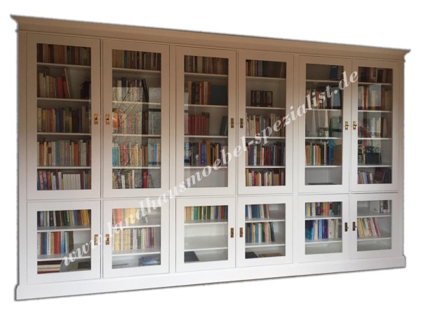 Bücherschrank Wohnzimmerschrank Büroschrank Fichte Massivholz Zerlegbar Lackiert