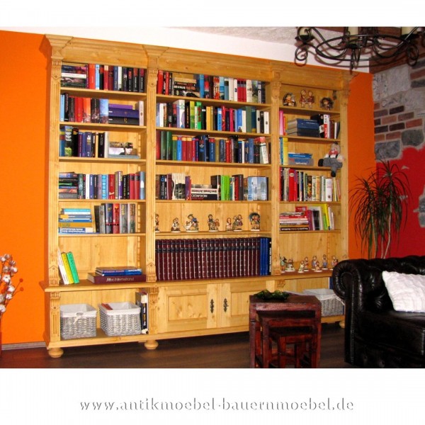 Bücherregalwand Holz Gründerzeit Bücherschrank Bibliothek Landhausstil