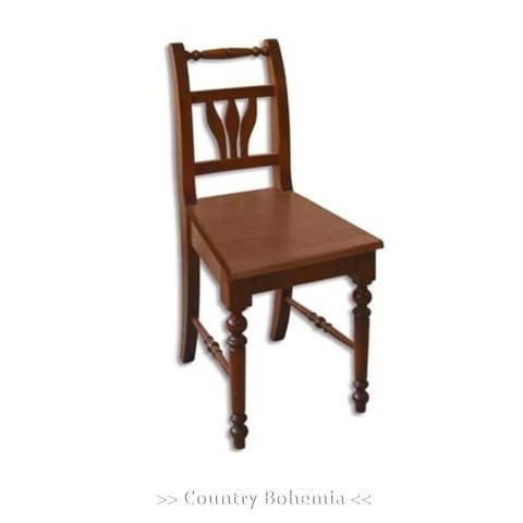 Stuhl gepolstert Massiv Landhausstil Holzstuhl mit Säulenbeine+ Rückenlehne mit Säulen Artikel-Nr.: stl-26-stp